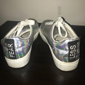 Holographic Lettering Sneakers Size 6/6.5